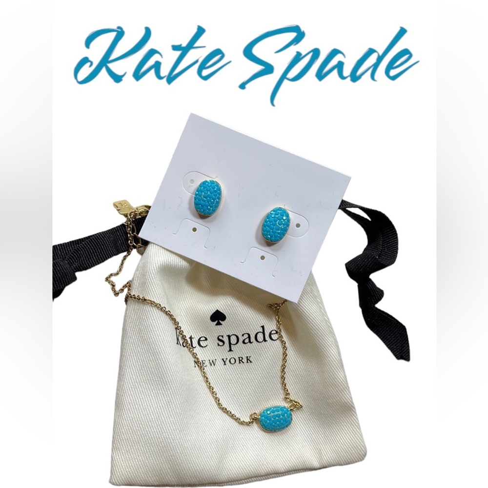 Kate Spade necklace “Pave the way” earrings clay 2 pc set